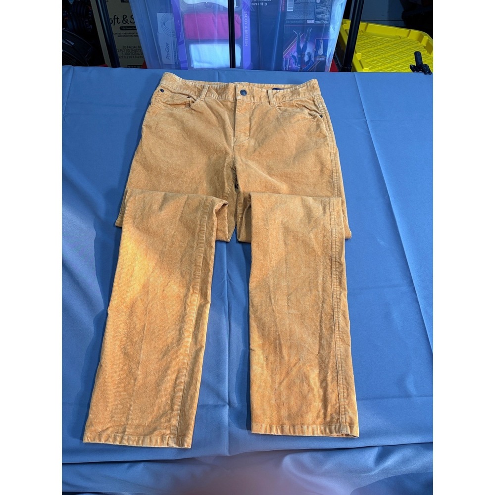 United by Blue Mens Corduroy Pants 32 Mustard Tan Organic Cotton Straight Leg